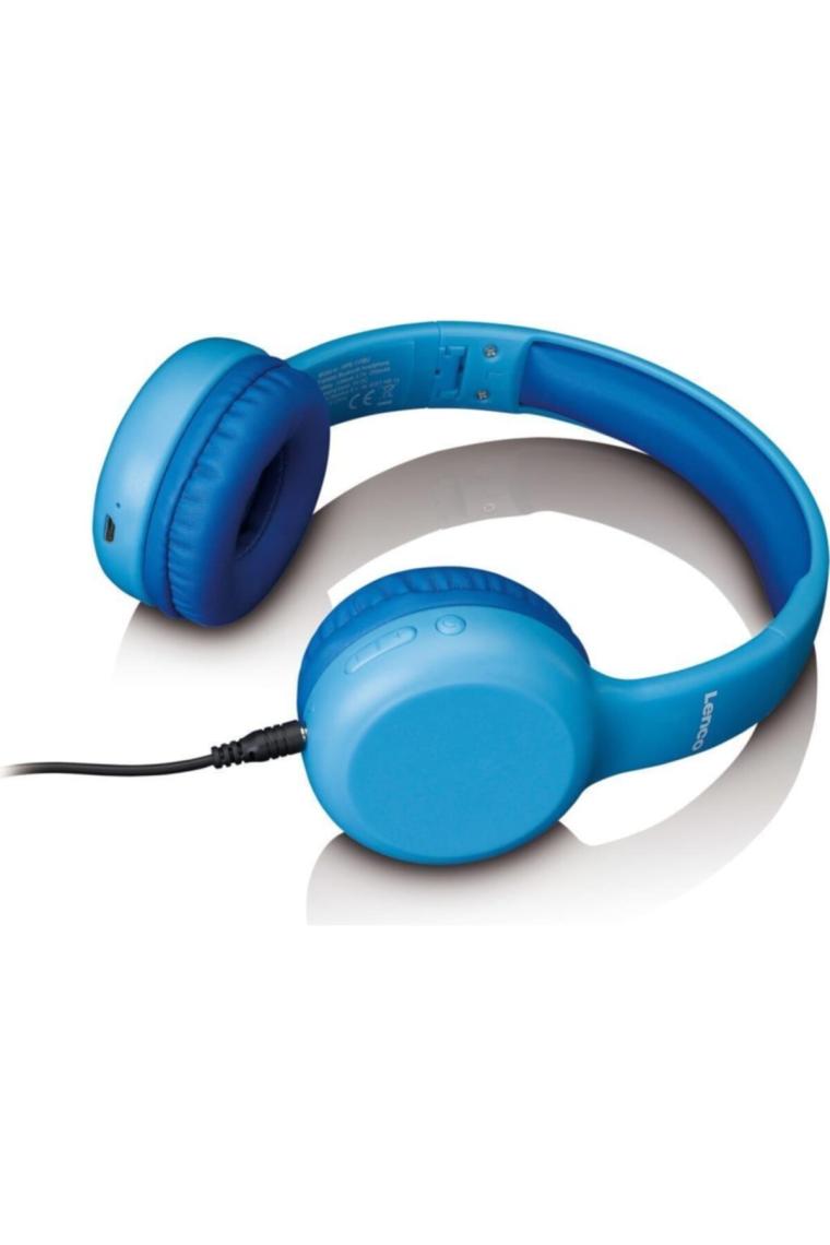 Lenco HPB-110BU Katlanabilir Mikrofonlu Bluetooth Çocuk Kulaklığı Mavi-Sticker