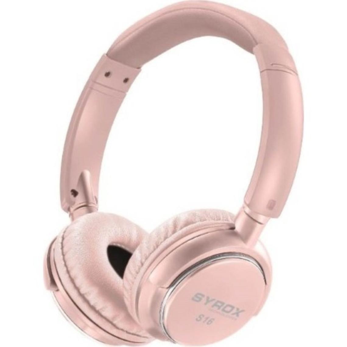 Syrox S16 Kulak Üstü Pembe Bluetooth Kulaklık