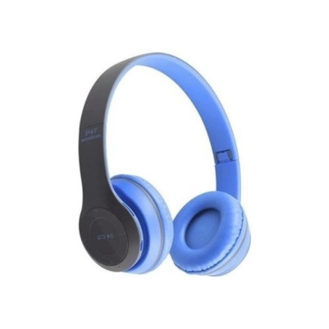 P47 Bluetooth Kulak Üstü Kulaklık Mavi - Siyah