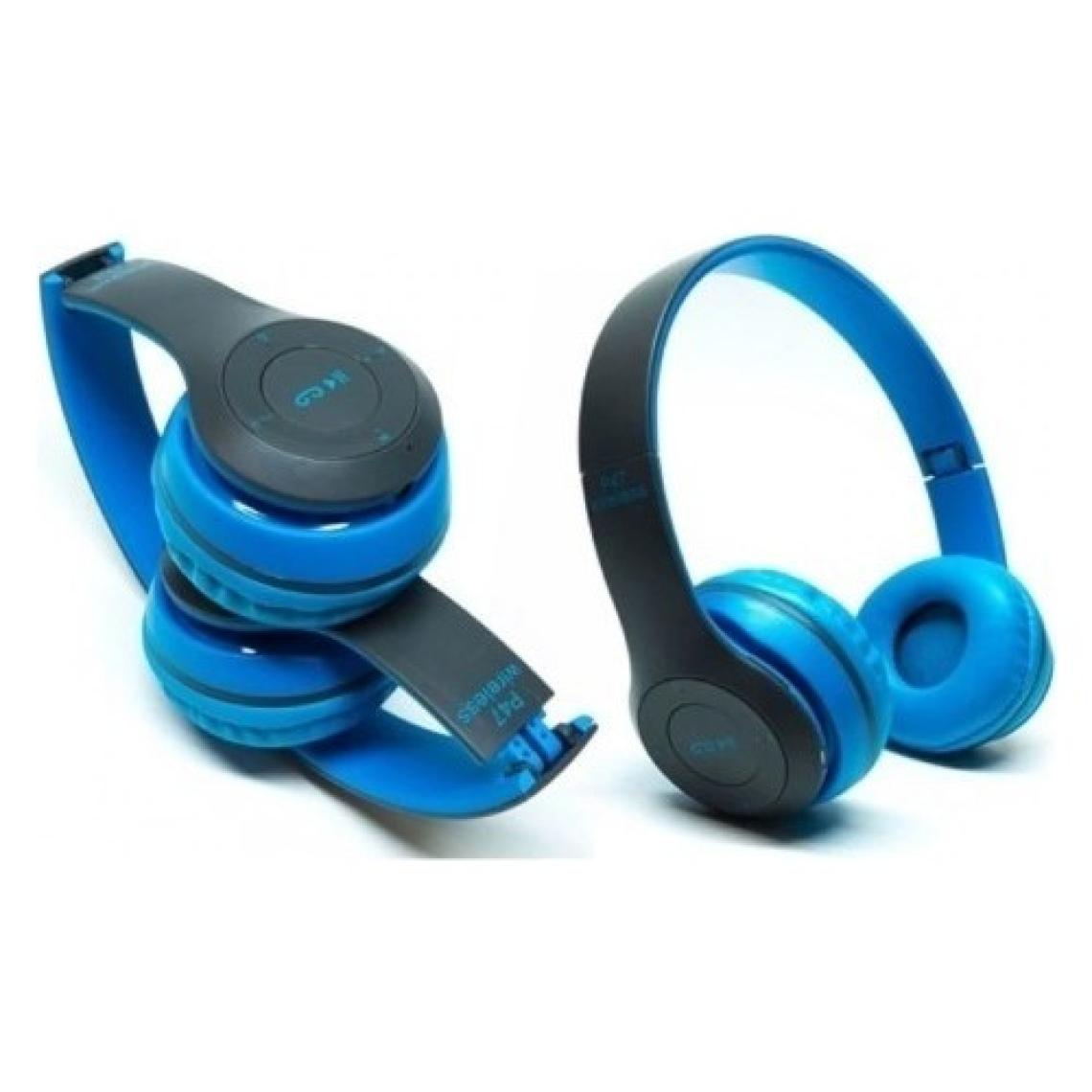 P47 Bluetooth Kulak Üstü Kulaklık Mavi - Siyah