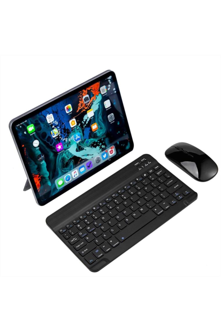 Duhaline Apple iPad Air 4.nesil 10.9" A2316 Tablet Için Uyumlu Slim Şarjlı Bluetooth Klavye ve Mouse Seti