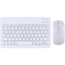 TahTicMer Bluetooth Klavye Mouse Set Bilgisayar Telefon Oyun Konsolu Tüm Cihazlara Uyumlu Akıllı Taşınabilir Şarj Edilebilir Kablosuz Bluetooth Klavye Mause Set