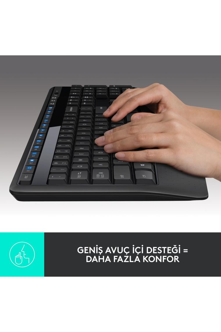 Mk345 Kablosuz Q Tr Multimedya Siyah Klavye Ve Mouse Seti - Siyah