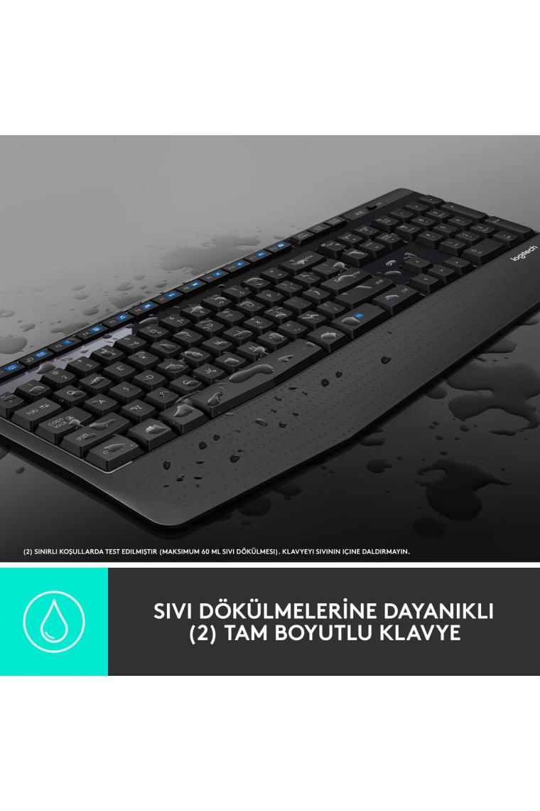 Mk345 Kablosuz Q Tr Multimedya Siyah Klavye Ve Mouse Seti - Siyah