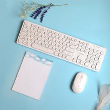 Retro Kablosuz Klavye & Mouse Set (white)