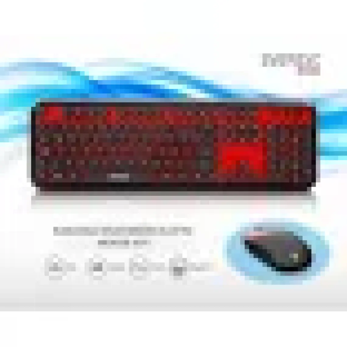 Everest Round KM-6282 Siyah/Kırmızı Kablosuz Q Multimedia Klavye + Mouse Set