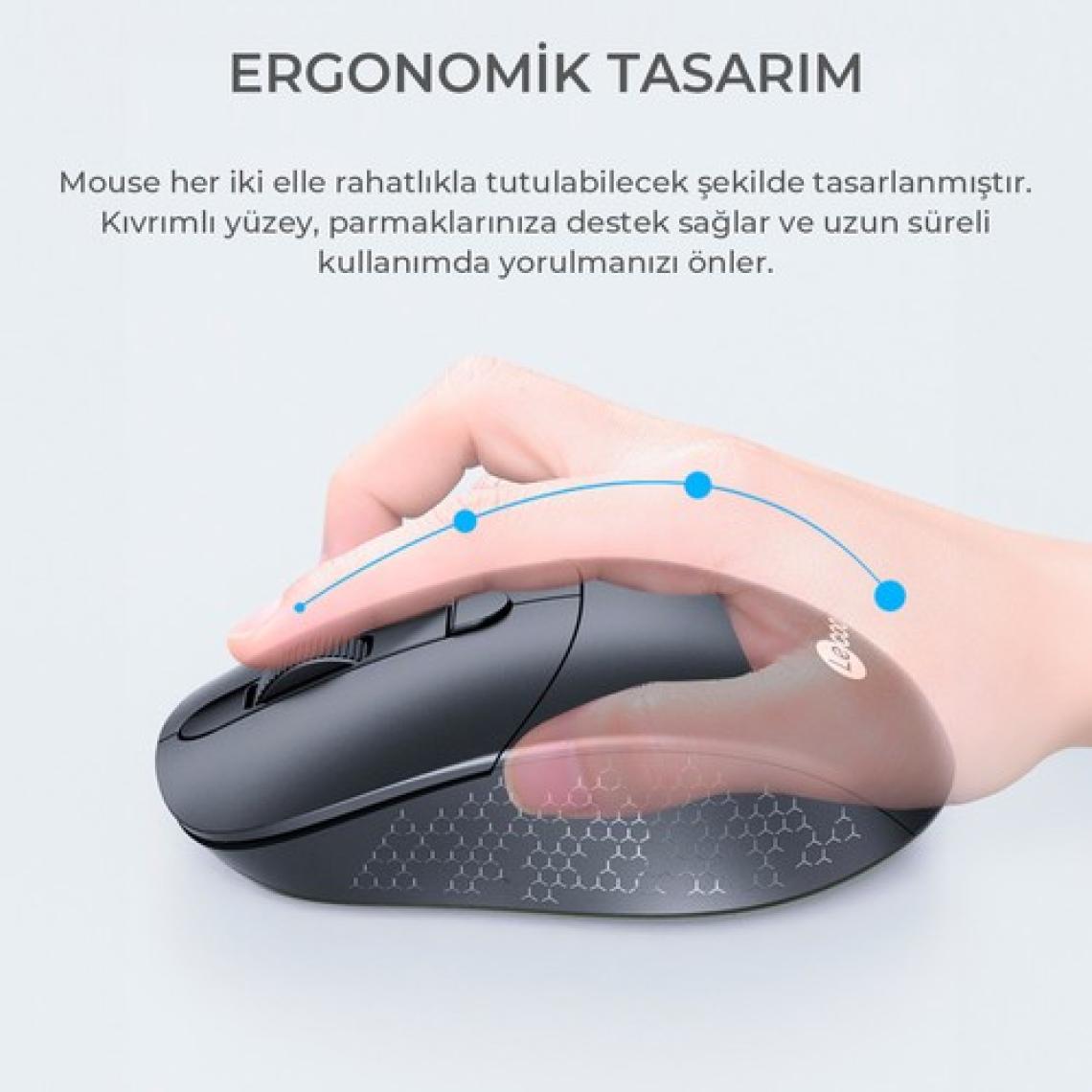 Lecoo KW201 Kablosuz Türkçe Q Klavye & Mouse Set Siyah