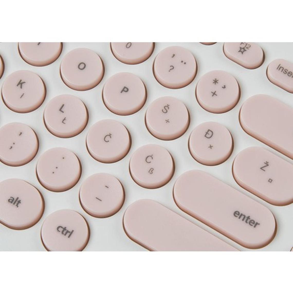 Everest KM-01K Pembe USB Yuvarlak Tuşlu 3D Mouse Combo LC Layout Klavye + Mouse Set