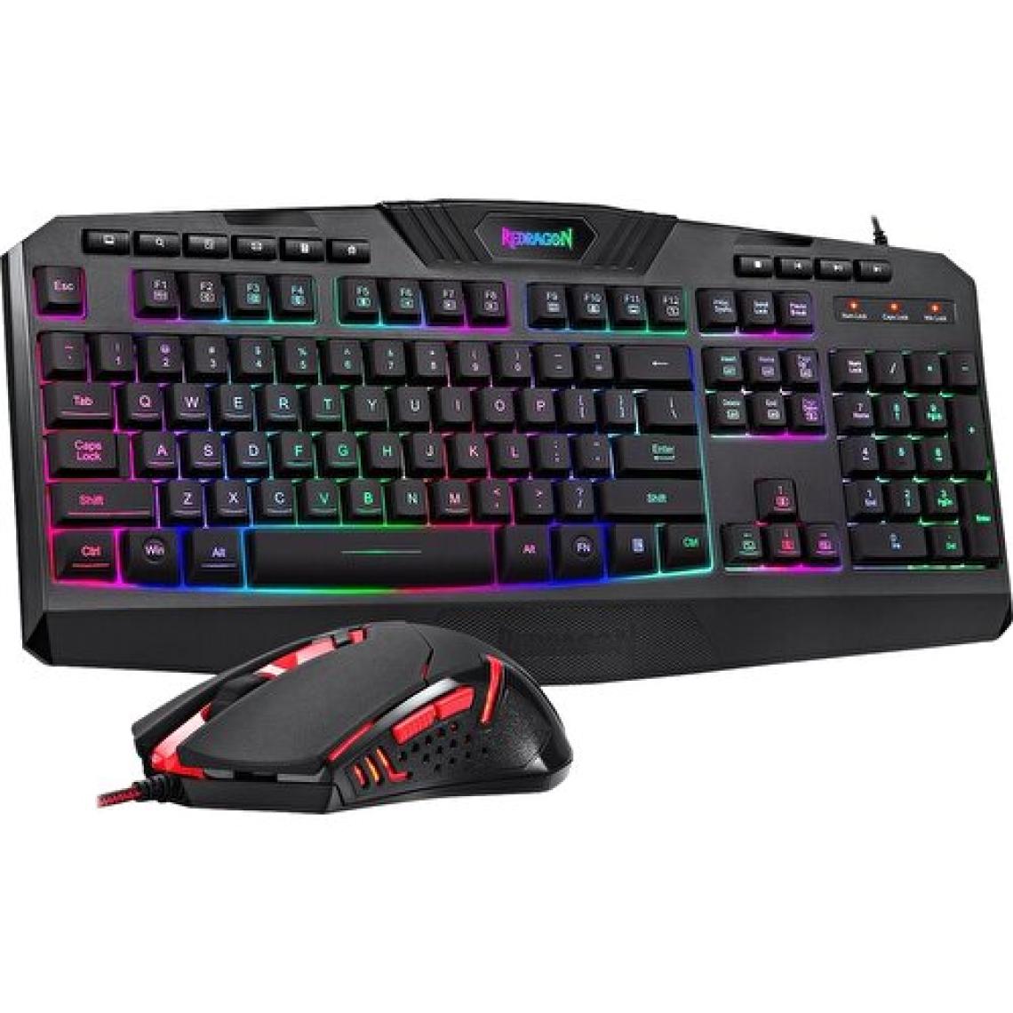 Redragon S101-3 Kablolu Türkçe Q Rgb Oyuncu Klavyesi ve Arkadan Aydınlatmalı Kırmızı Mouse / Oyuncu Klavye Mouse Seti Siyah Redragon S101-3
