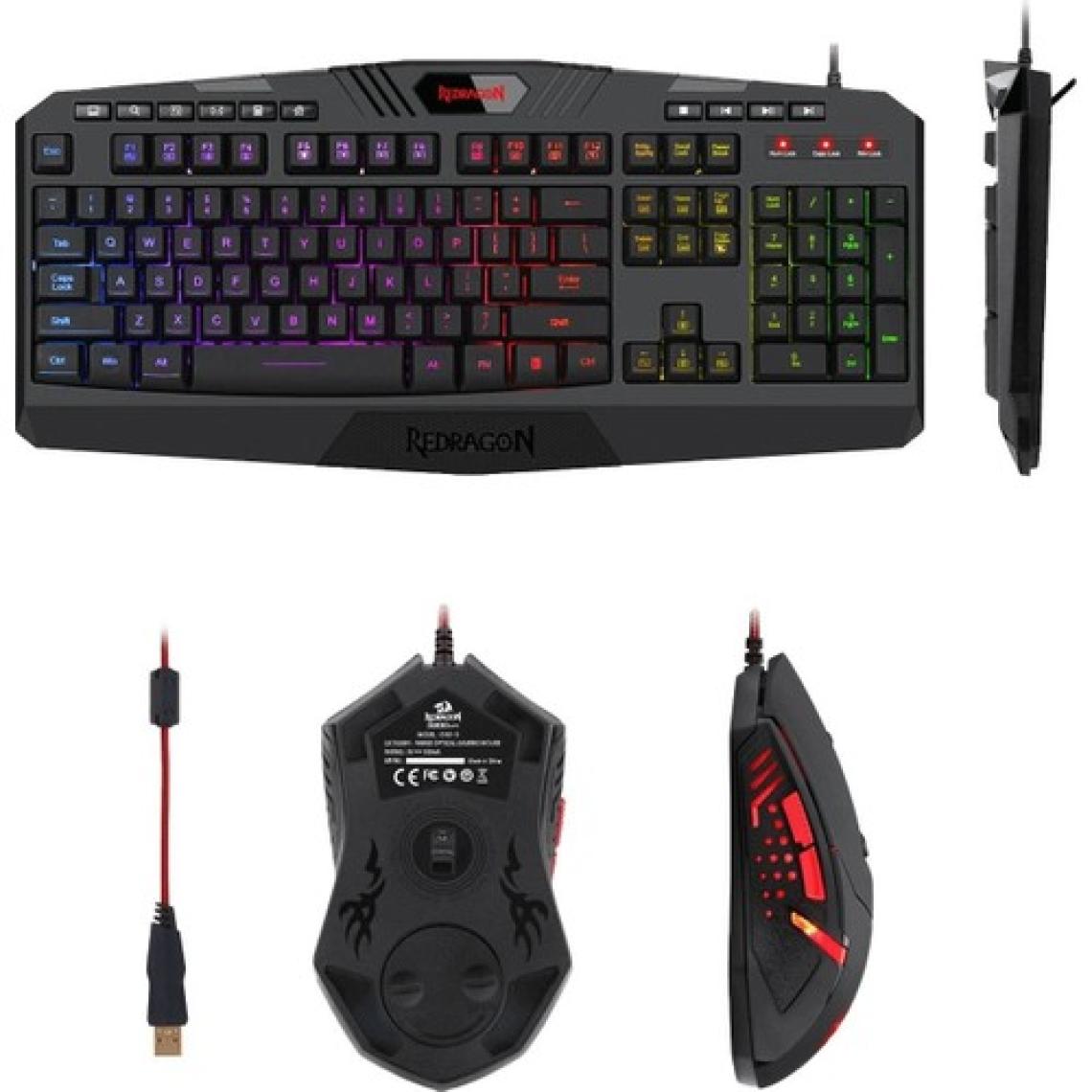 Redragon S101-3 Kablolu Türkçe Q Rgb Oyuncu Klavyesi ve Arkadan Aydınlatmalı Kırmızı Mouse / Oyuncu Klavye Mouse Seti Siyah Redragon S101-3