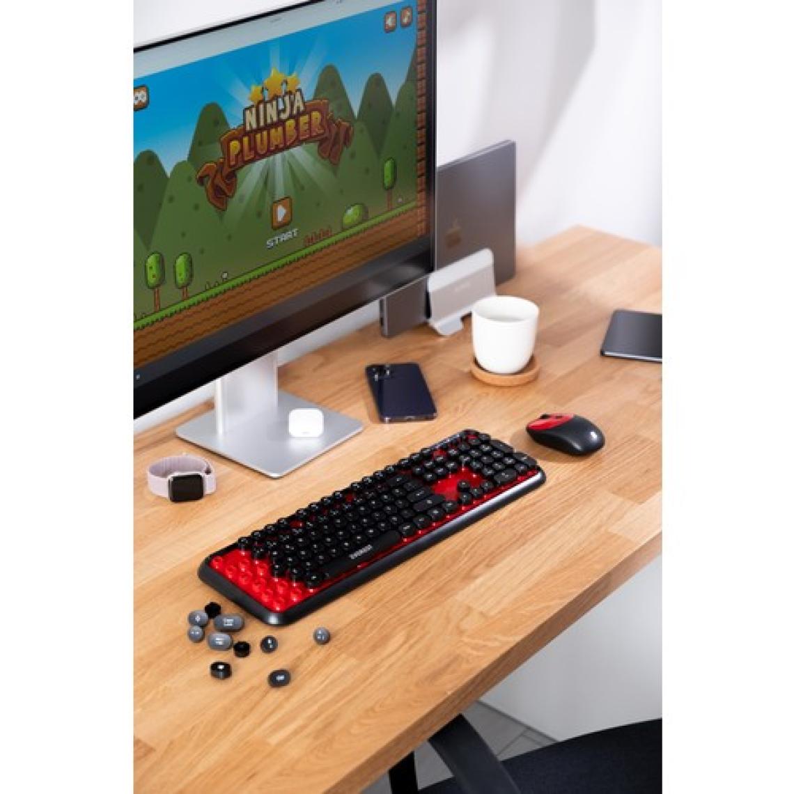 Everest Round KM-6282 Siyah/Kırmızı Kablosuz Q Multimedia Klavye + Mouse Set