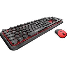 Everest Round KM-6282 Siyah/Kırmızı Kablosuz Q Multimedia Klavye + Mouse Set
