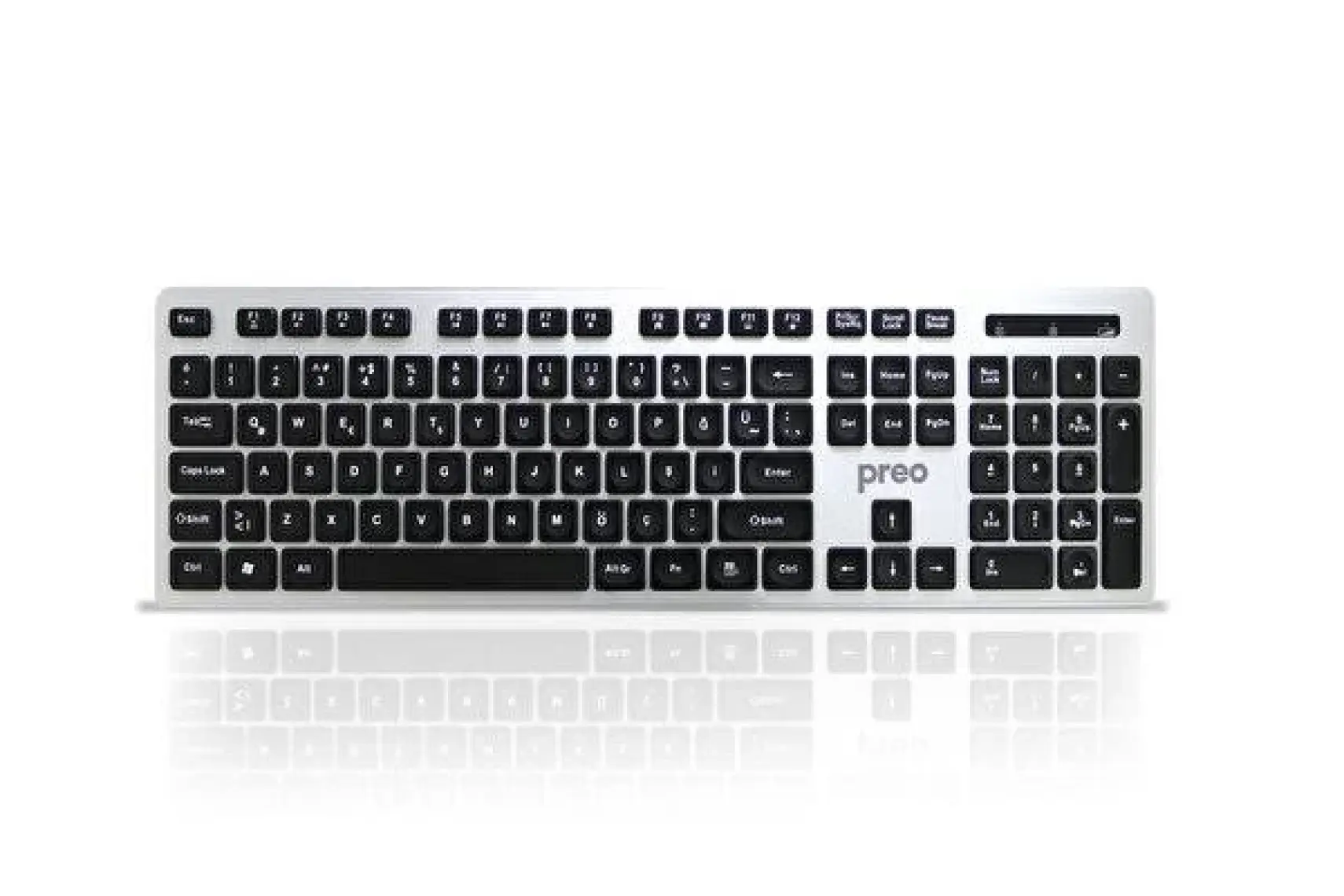 Preo My Keymouse KM06 Zarif Tasarım Kablosuz Klavye Mouse Set Gümüş
