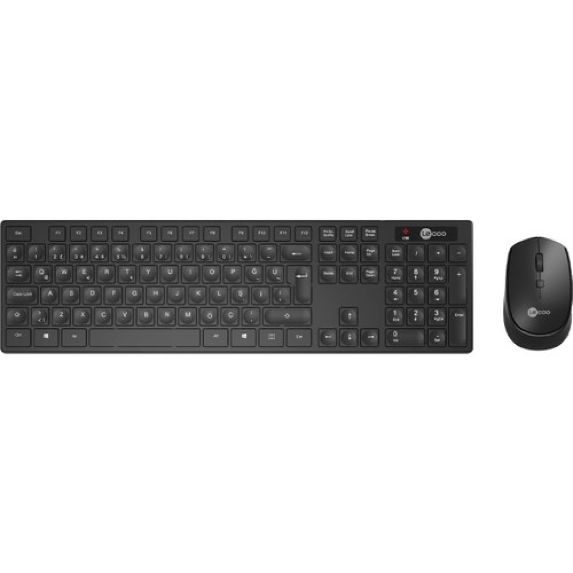 Lecoo KM2001 Kablosuz Türkçe Q Klavye & Mouse Set Siyah