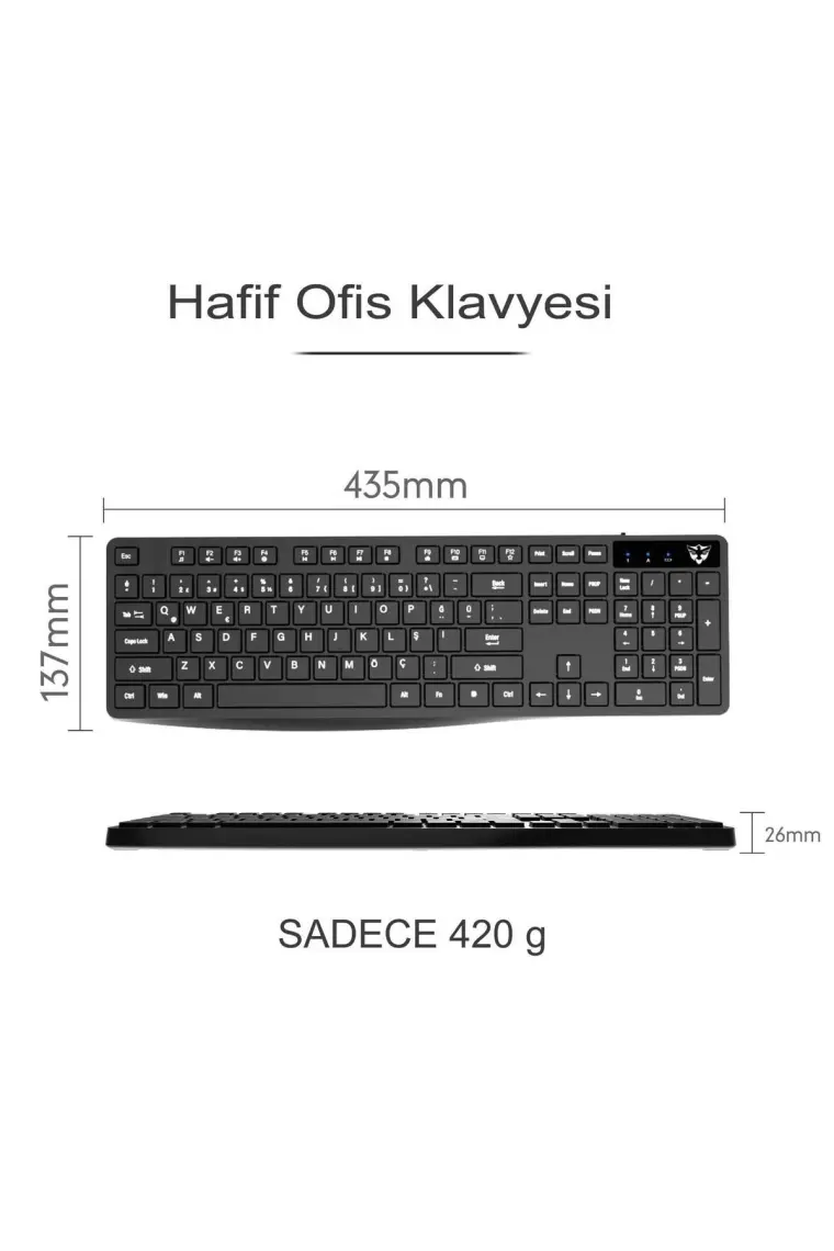 Emtu Life SC601 Kablosuz Klavye Mouse Set Siyah  USB Türkçe Q