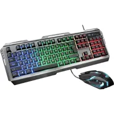 Trust 22895 GXT845 Tural Türkçe Q Oyuncu Combo Klavye Mouse Set