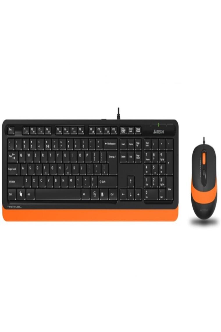 A4 Tech F1010 Siyah-Turuncu Kablolu Klavye Mouse Seti