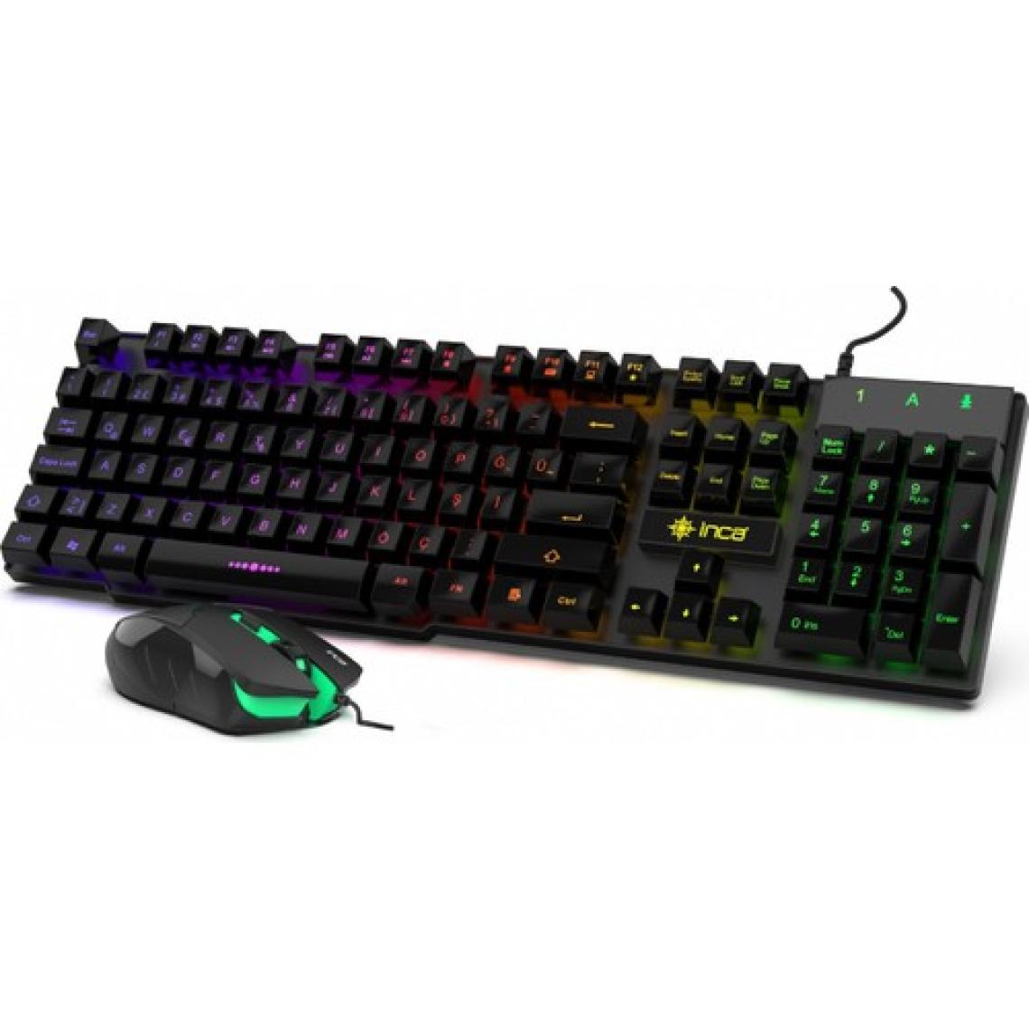 Inca IKG-448 Rainbow Efect Mekanik Hisli Gamer Klavye Mouse Set