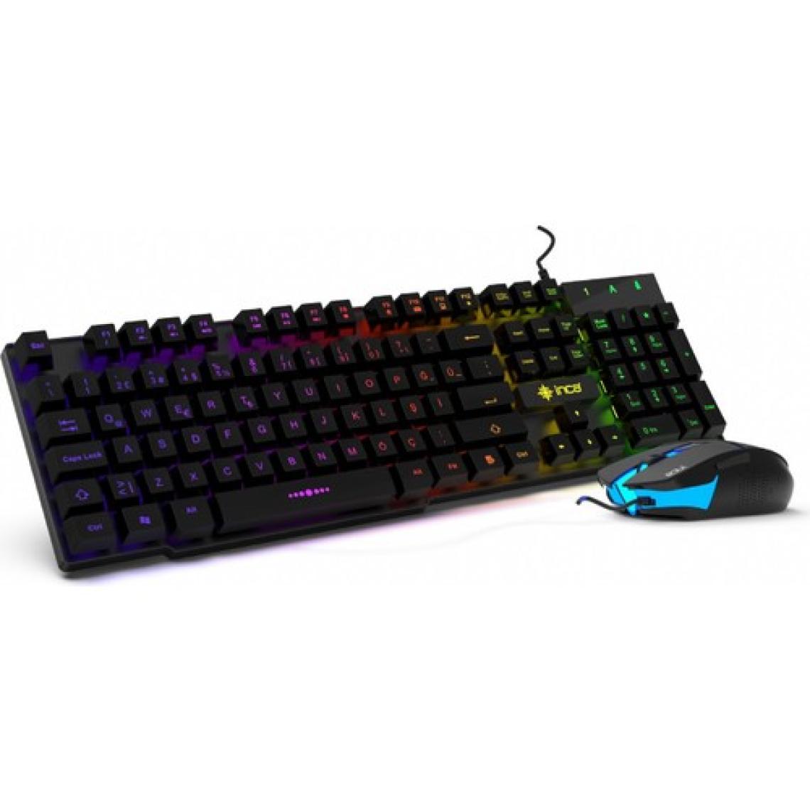 Inca IKG-448 Rainbow Efect Mekanik Hisli Gamer Klavye Mouse Set