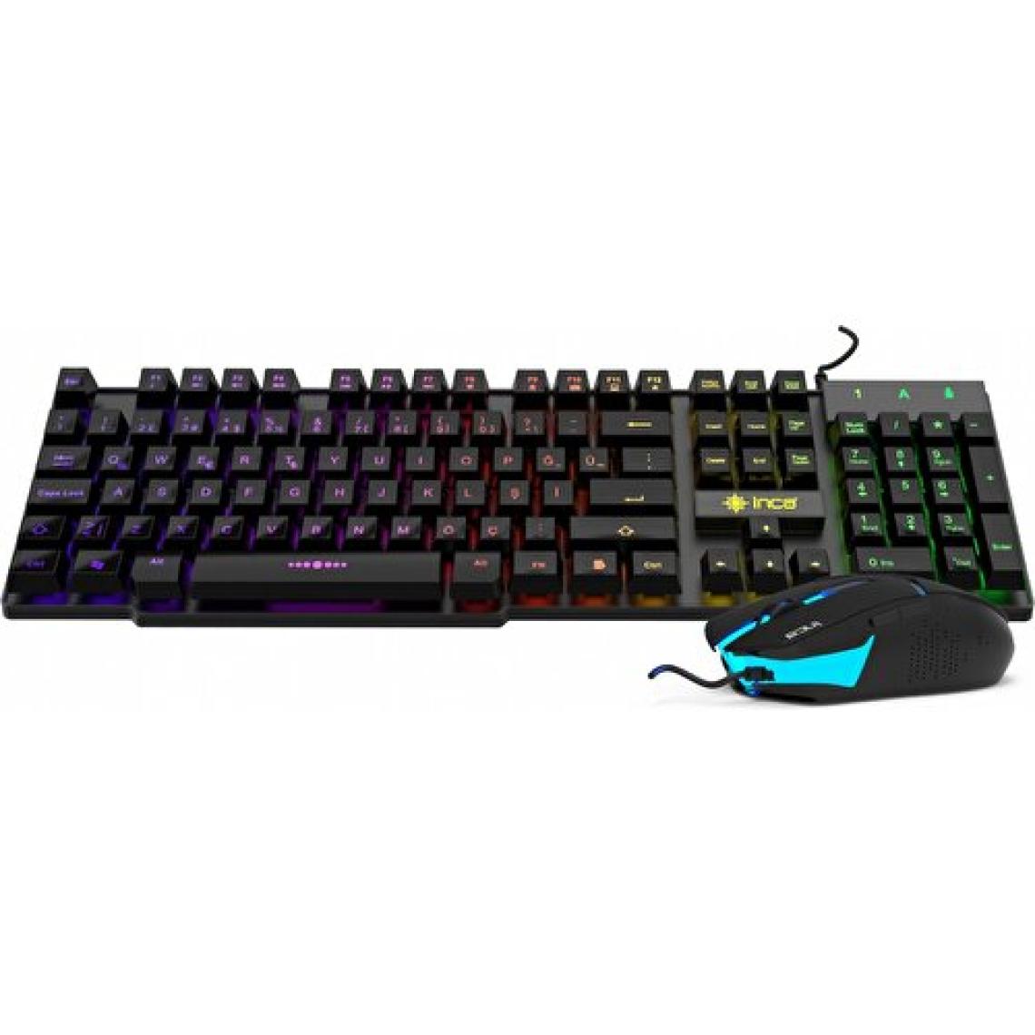 Inca IKG-448 Rainbow Efect Mekanik Hisli Gamer Klavye Mouse Set