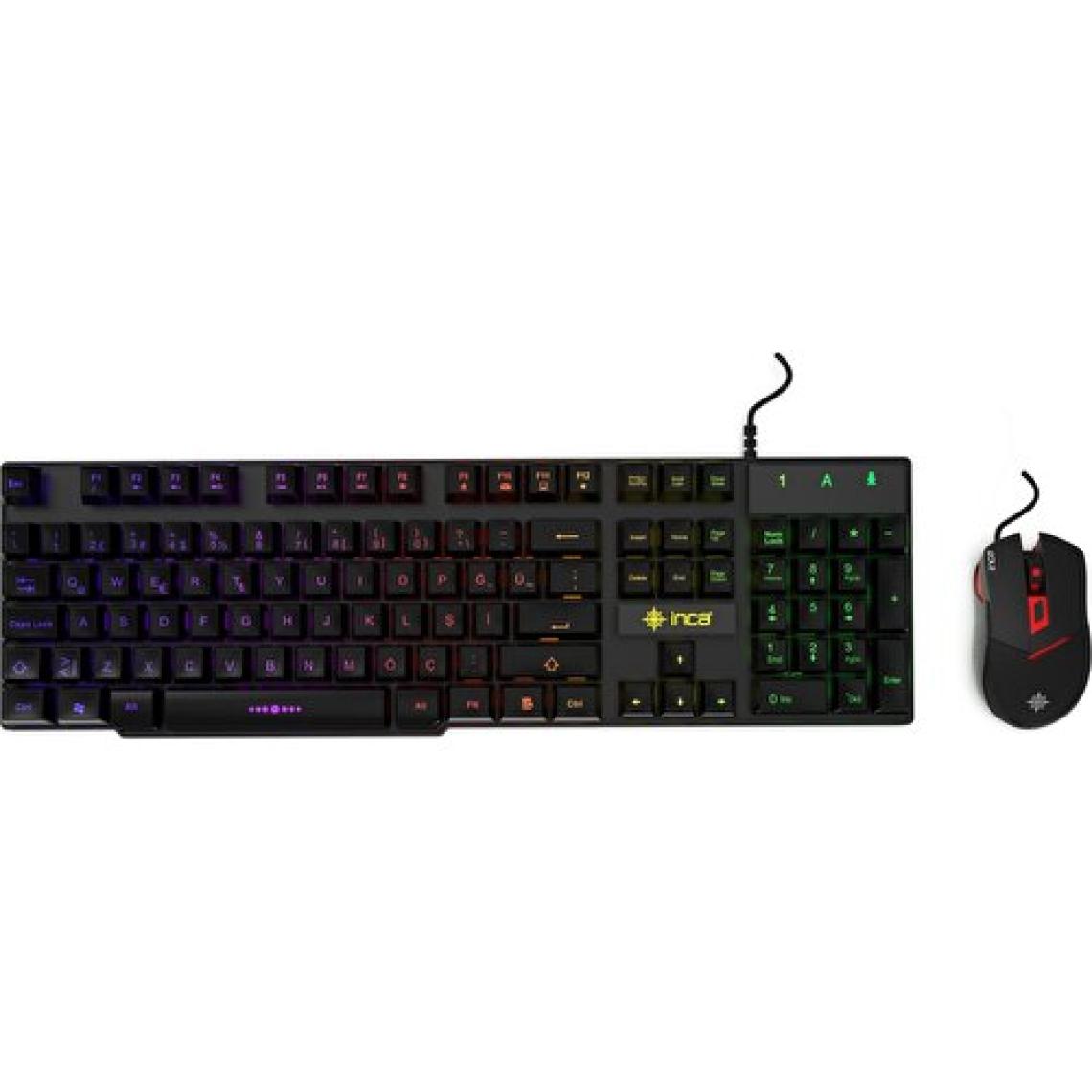Inca IKG-448 Rainbow Efect Mekanik Hisli Gamer Klavye Mouse Set