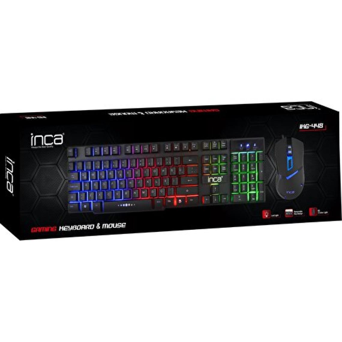 Inca IKG-448 Rainbow Efect Mekanik Hisli Gamer Klavye Mouse Set