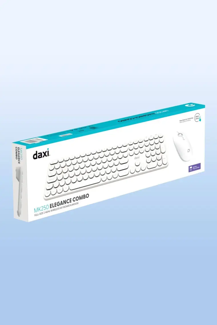 Daxi MK250 Elegance Sessiz 2.4ghz Kablosuz Türkçe Q Klavye Mouse Seti