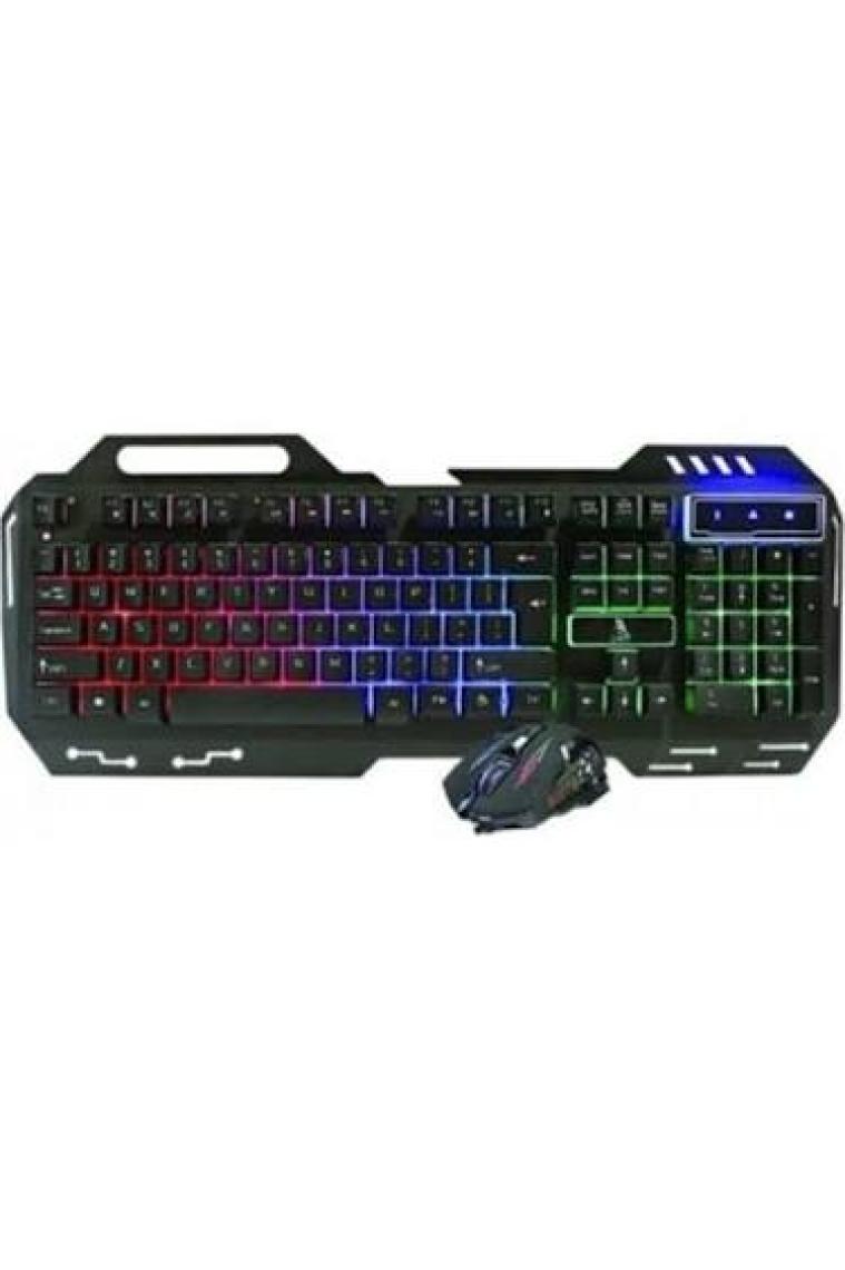 Polygold PG-8014 Işıklı Oyuncu Klavye Mouse Seti - Siyah