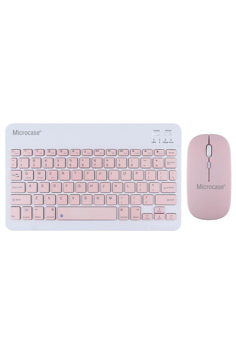 Microcase AL3476 Tablet ve Telefon İçin Pembe Bluetooth Klavye Mouse Seti