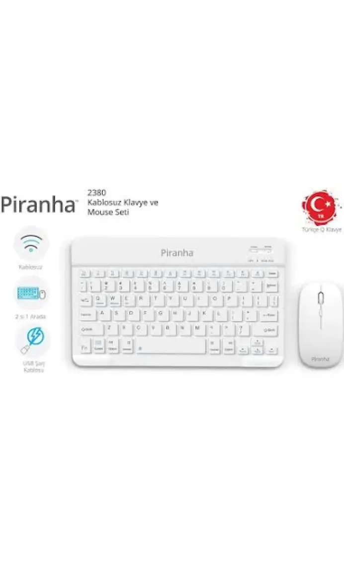 Piranha Bluetooth Kablosuz Klavye ve Mouse Seti
