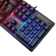 Rampage Km-Rx7 Fortuna V2 Gökkuşağı Aydınlatmalı USB Beyaz Gaming Combo Q Gaming Klavye + 12800 Dpi Mouse