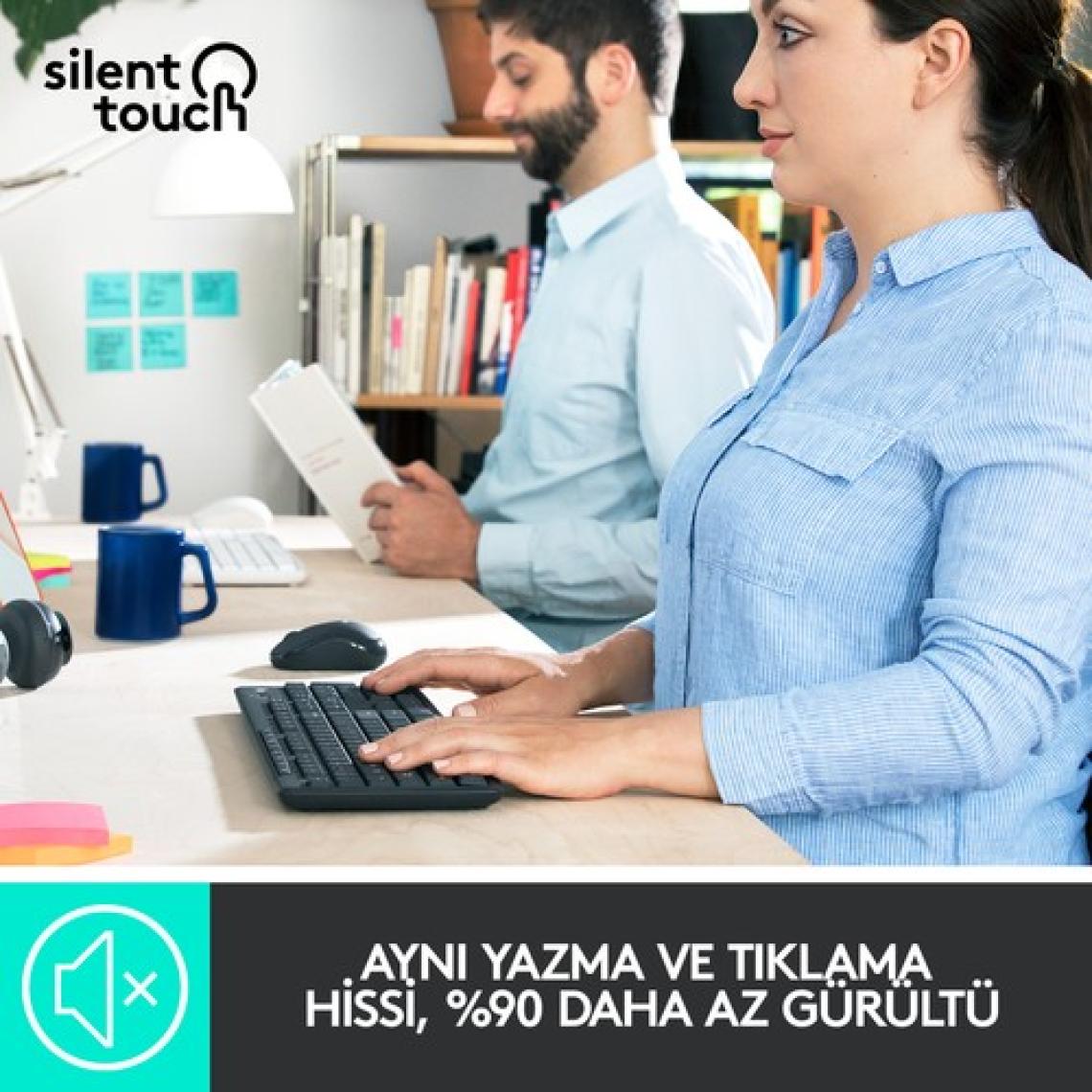 Logitech MK295 Silent Siyah Kablosuz Klavye Mouse Seti
