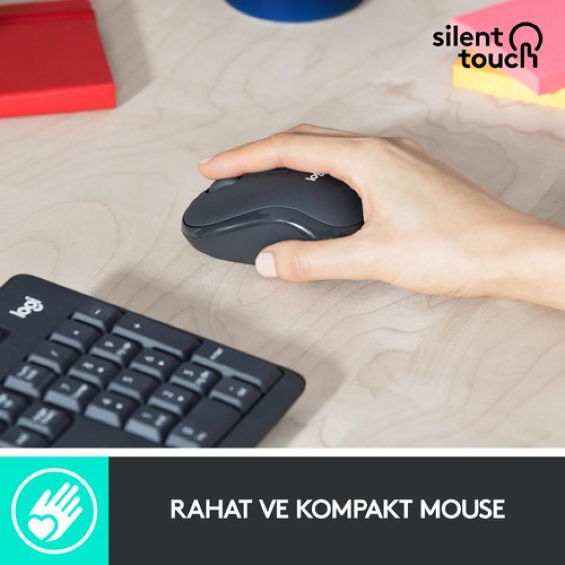 Logitech MK295 Silent Siyah Kablosuz Klavye Mouse Seti