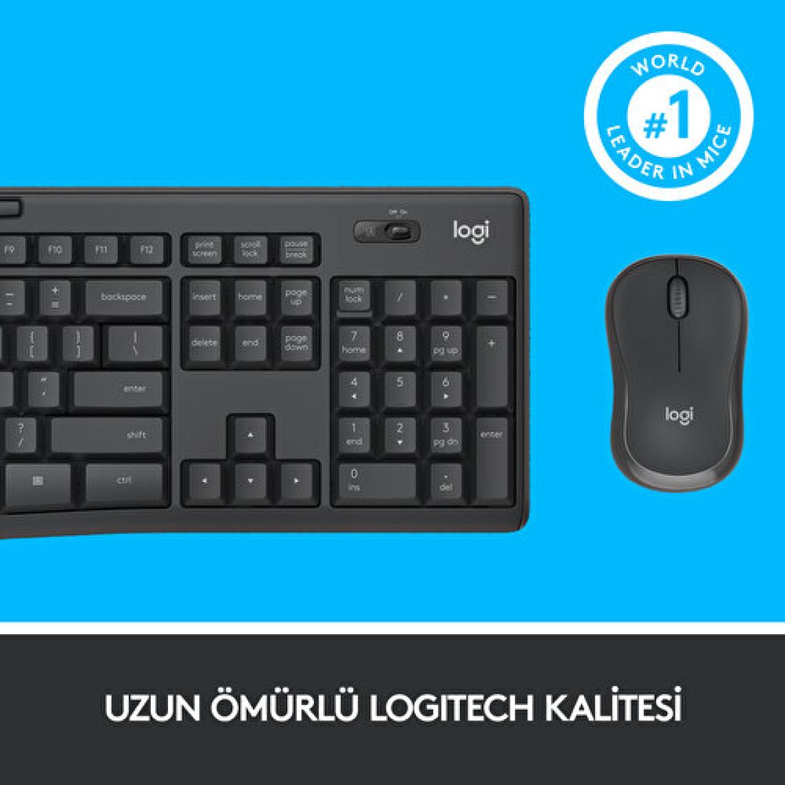 Logitech MK295 Silent Siyah Kablosuz Klavye Mouse Seti