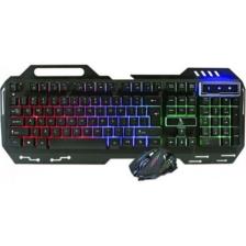 Pg-8014 Işıklı Oyuncu Klavye Mouse Seti - Siyah