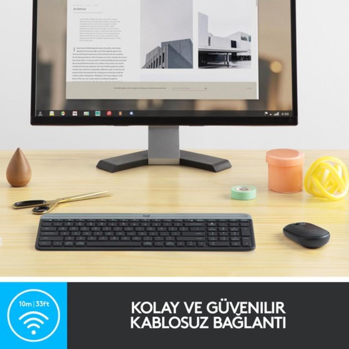 Logitech MK470 Siyah Kablosuz Klavye Mouse Seti