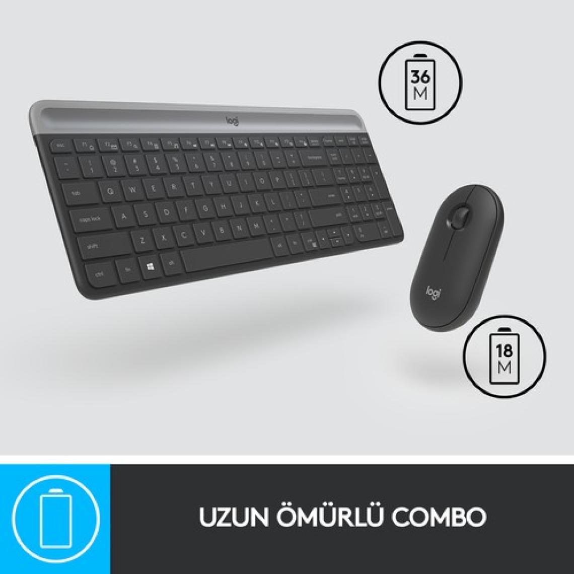 Logitech MK470 Siyah Kablosuz Klavye Mouse Seti