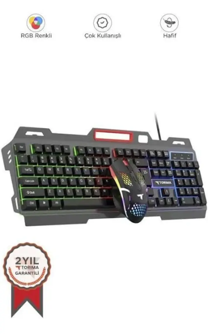 TMK-03 Siyah Gaming Rgb Işıklı Kablolu Q Klavye Ve Mouse Seti