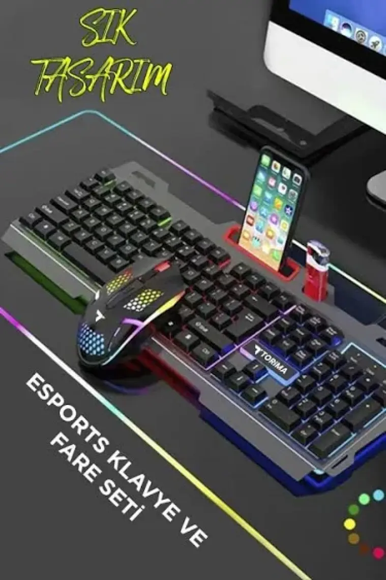 TMK-03 Siyah Gaming Rgb Işıklı Kablolu Q Klavye Ve Mouse Seti