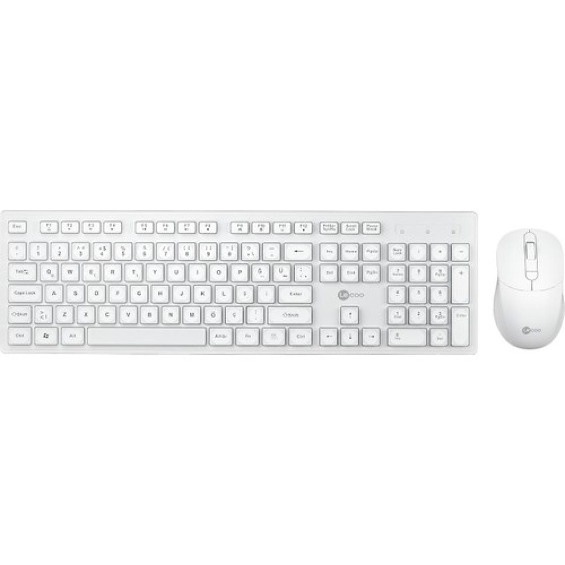 Lenovo Lecoo KW201 Beyaz Kablosuz Klavye Mouse Seti