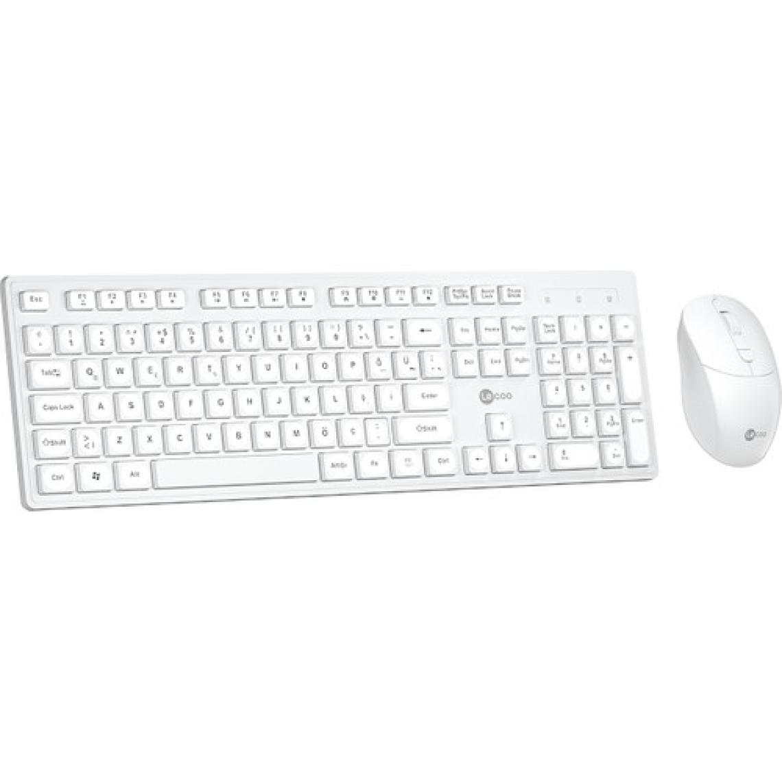 Lenovo Lecoo KW201 Beyaz Kablosuz Klavye Mouse Seti