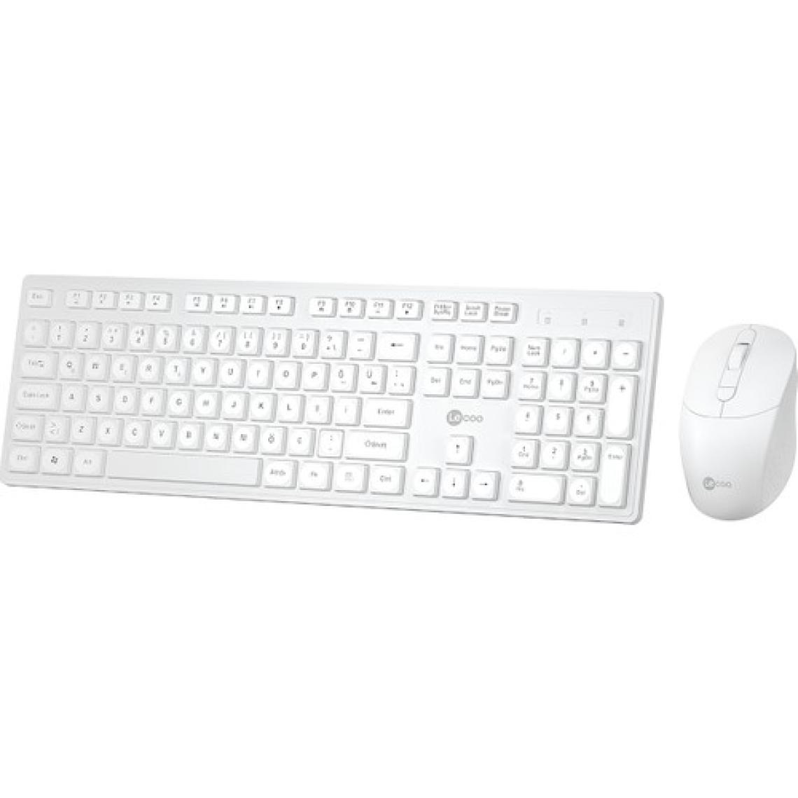 Lenovo Lecoo KW201 Beyaz Kablosuz Klavye Mouse Seti