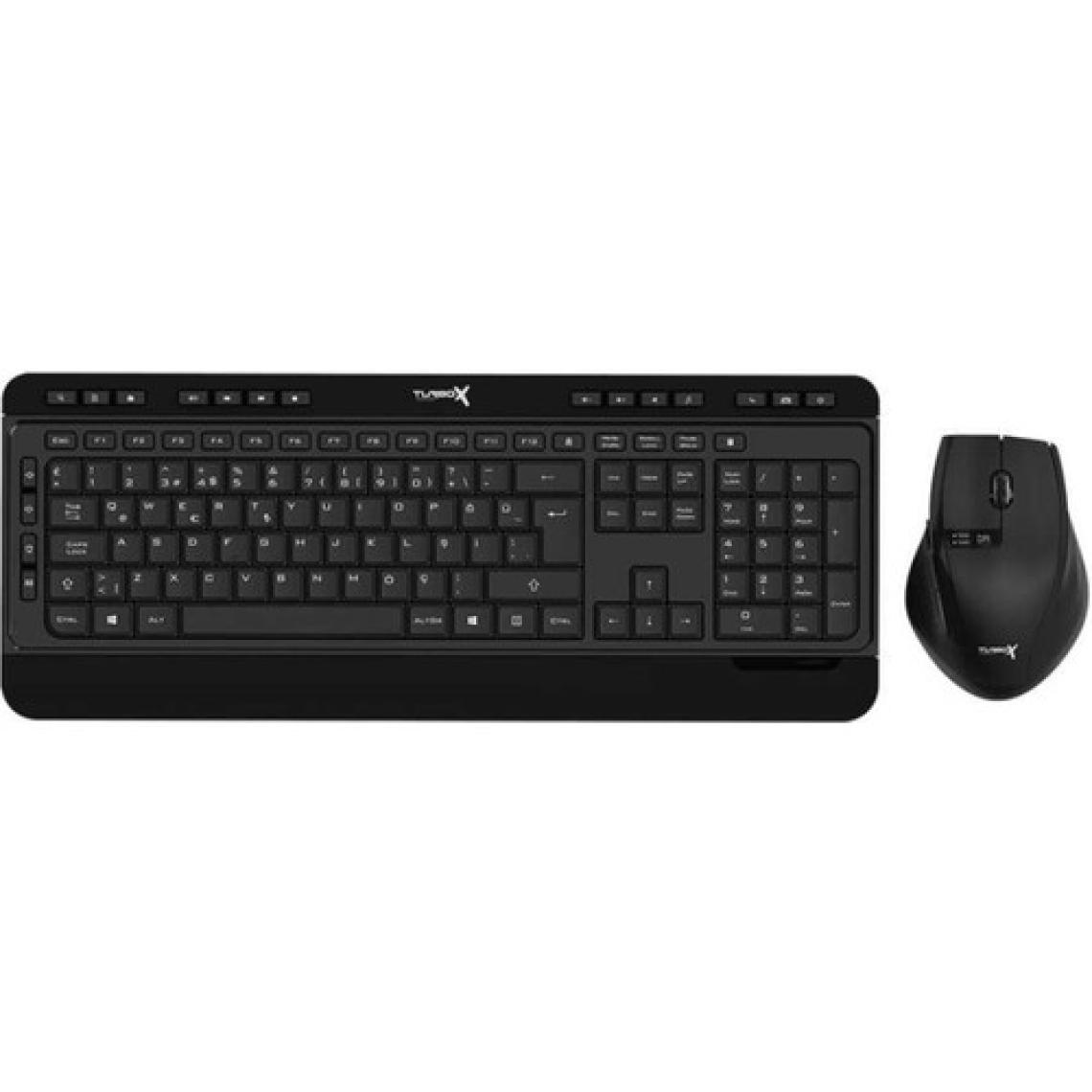 Turbox Maindesk USB Kablosuz 2.4ghz Piano Black Multimedya Standart Q Bilek Destekli Klavye ve Mouse Set