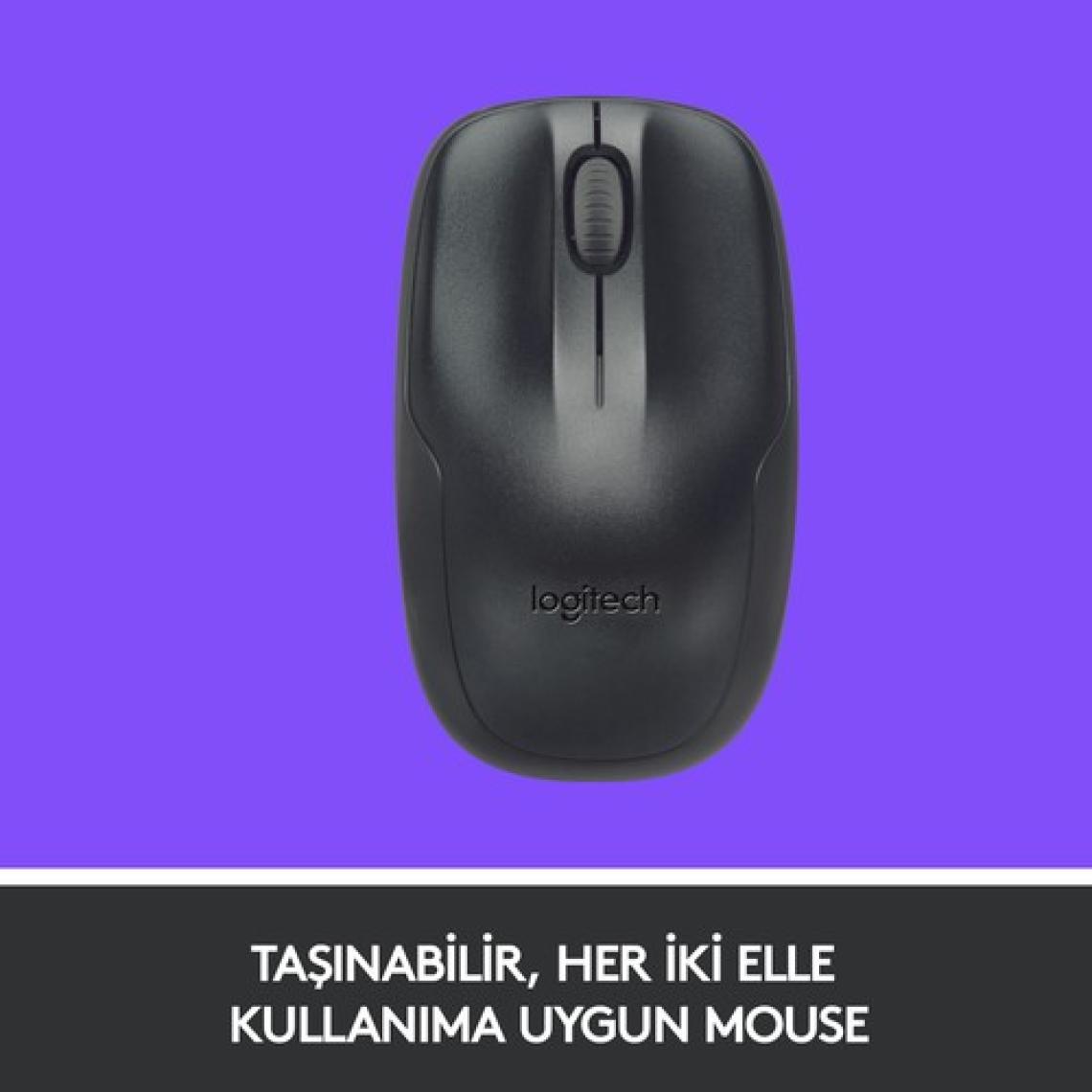 Logitech MK220 Kablosuz Türkçe Klavye Mouse Seti - Siyah