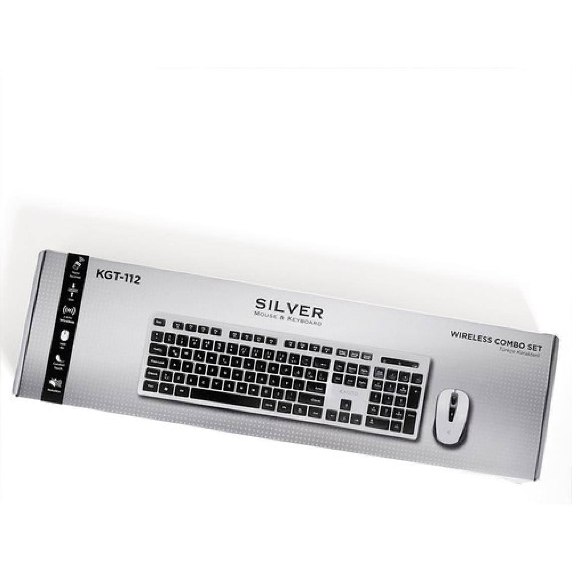 Kagito Silver Kablosuz Klavye & Mouse Set