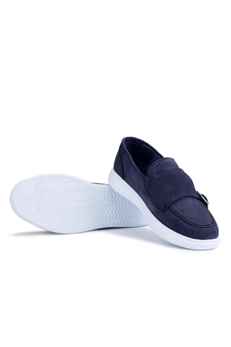 Airy Hakiki Deri Süet Erkek Günlük Ayakkabı, Süet Loafer Ayakkabı, Yazlık Ayakkabı Lacivert