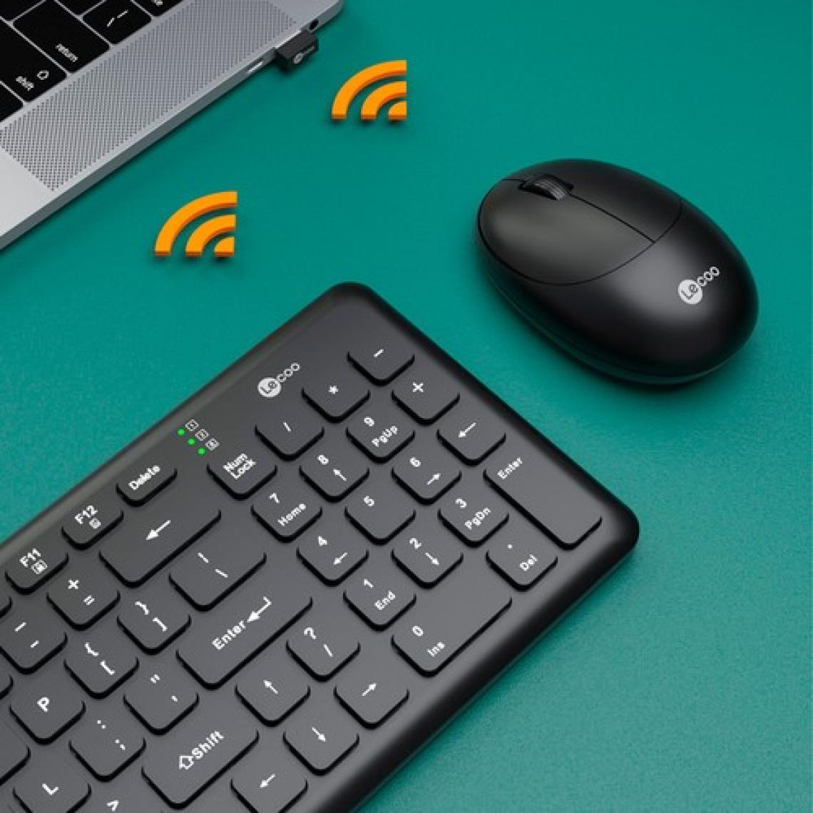 Lecoo KW204 2.4GHz Kablosuz Türkçe Q Klavye & Mouse Set Siyah