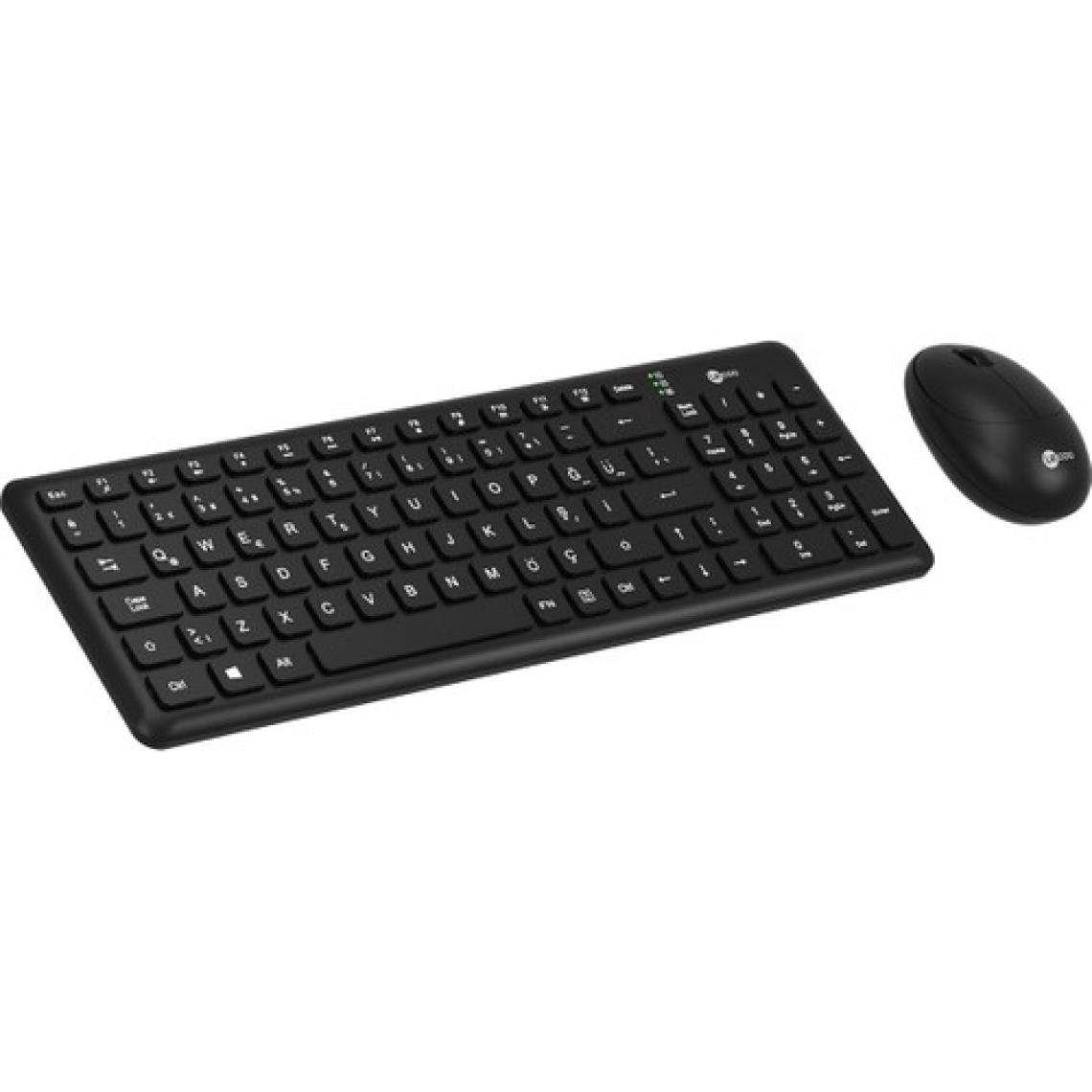 Lecoo KW204 2.4GHz Kablosuz Türkçe Q Klavye & Mouse Set Siyah