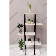 Güzelkan Madeni Eşya Dekoratif 5 Raflı Metal Çiçeklik Saksı Standı Saksılık Beyaz 1312