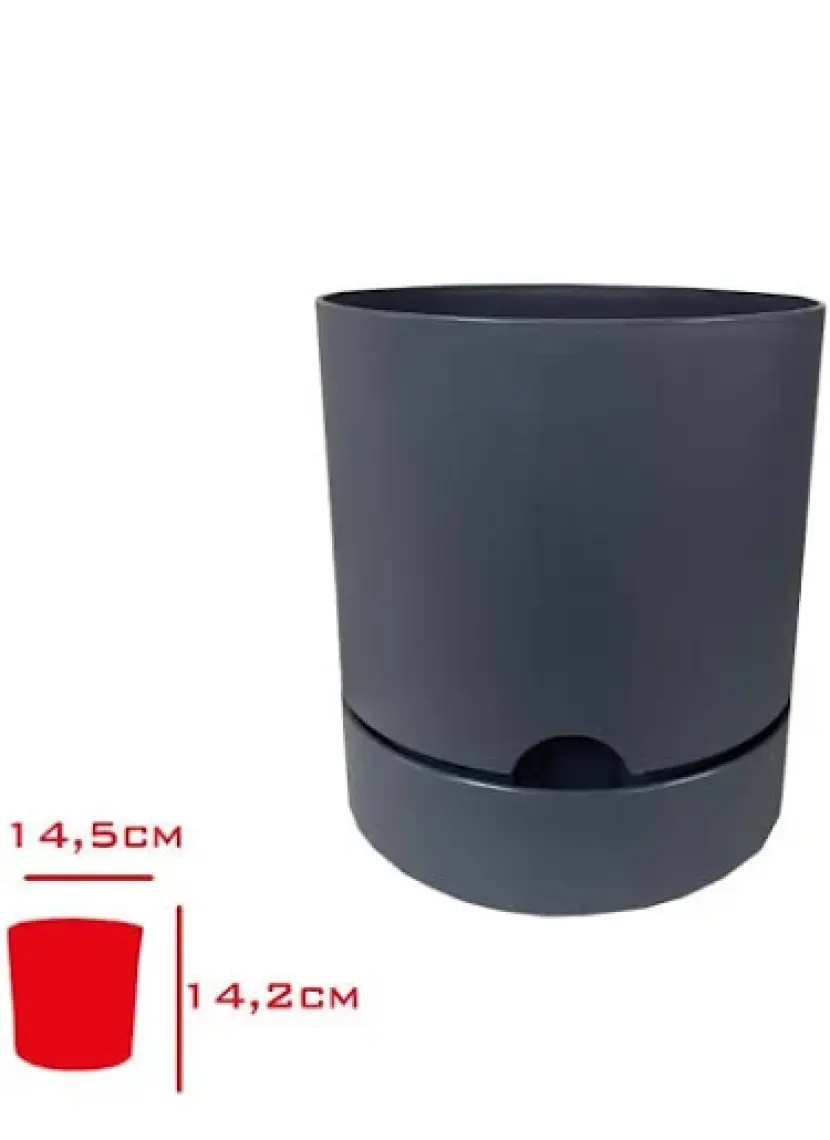 Poliwork Begonya 15 cm Tabaklı Saksı 1,8 lt